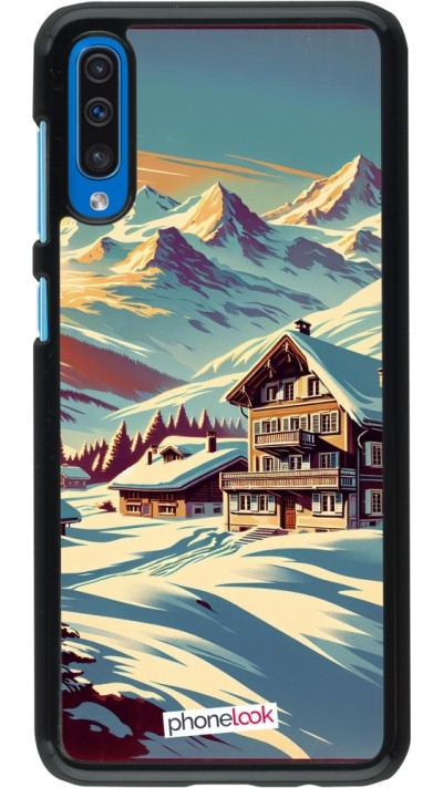 Samsung Galaxy A50 Case Hülle - Chalet Berg verschneit