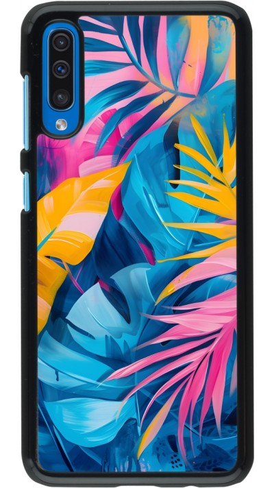 Samsung Galaxy A50 Case Hülle - Palms Blue