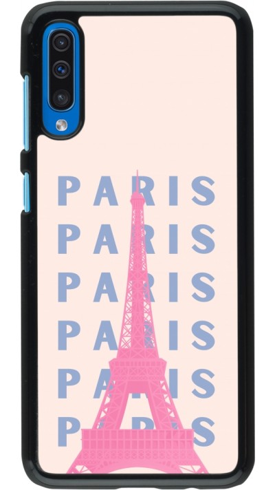 Samsung Galaxy A50 Case Hülle - Paris Pink Print