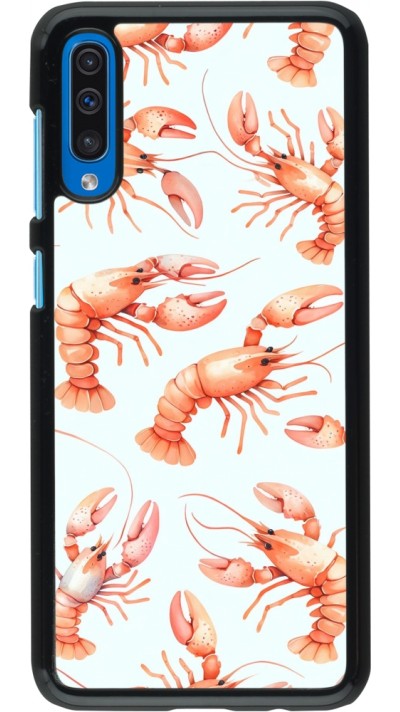 Samsung Galaxy A50 Case Hülle - Muster von pastellfarbenen Hummern