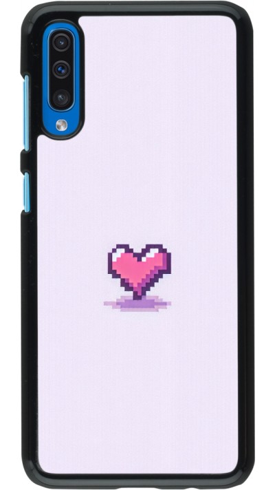 Samsung Galaxy A50 Case Hülle - Pixel Herz Hellviolett