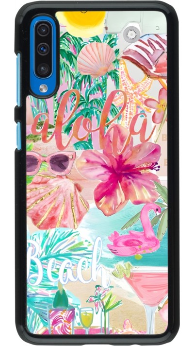 Samsung Galaxy A50 Case Hülle - Preppy Collage Aloha