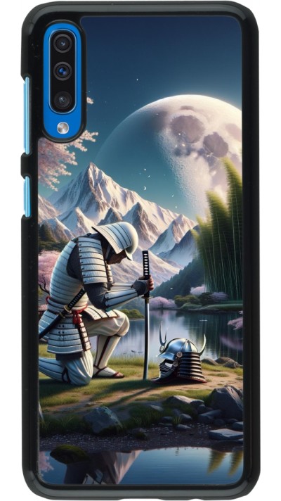 Samsung Galaxy A50 Case Hülle - Samurai Katana Mond