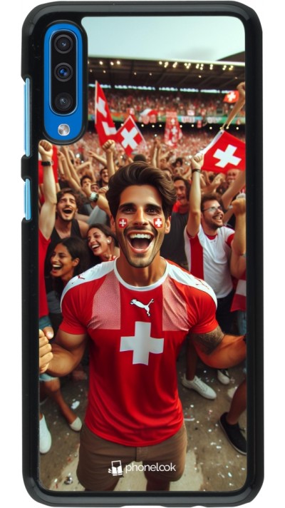 Samsung Galaxy A50 Case Hülle - Schweizer Fan Euro 2024