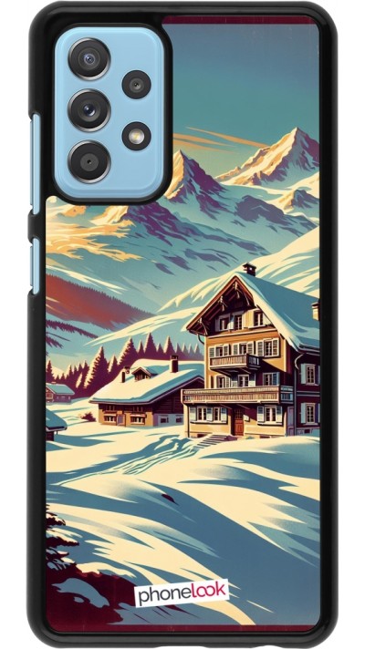 Samsung Galaxy A52 Case Hülle - Chalet Berg verschneit