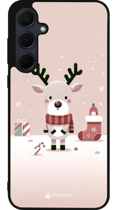 Samsung Galaxy A55 5G Case Hülle - Silikon schwarz Weihnachten 2023 Choupinette Rentier