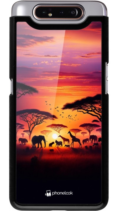 Samsung Galaxy A80 Case Hülle - Safari Sonnenuntergang Wildtiere