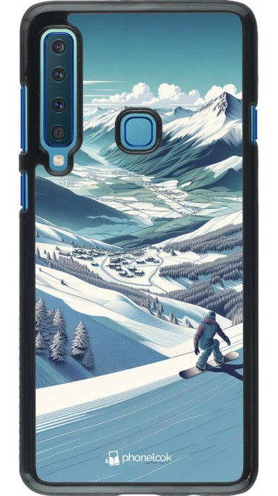 Samsung Galaxy A9 Case Hülle - Snowboarder Berg