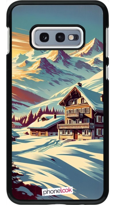 Samsung Galaxy S10e Case Hülle - Chalet Berg verschneit