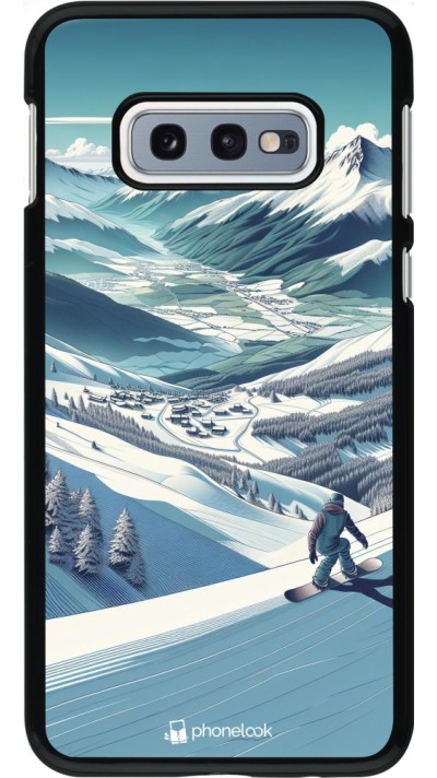 Samsung Galaxy S10e Case Hülle - Snowboarder Berg