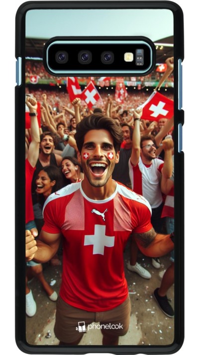 Samsung Galaxy S10+ Case Hülle - Schweizer Fan Euro 2024