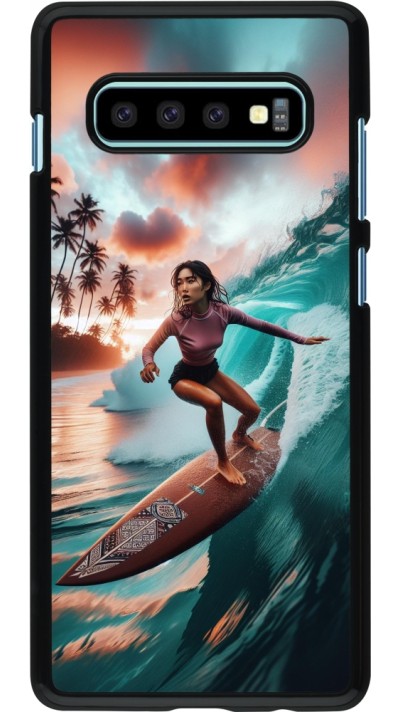 Samsung Galaxy S10+ Case Hülle - Surferin aus Bali