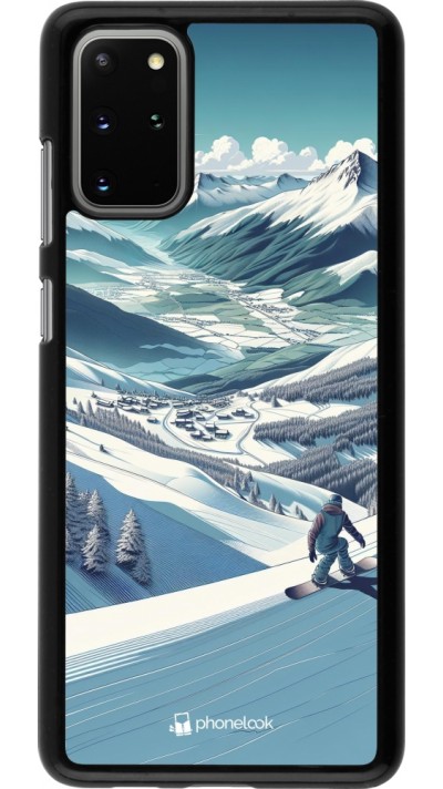 Samsung Galaxy S20+ Case Hülle - Snowboarder Berg