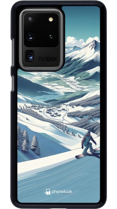 Samsung Galaxy S20 Ultra Case Hülle - Snowboarder Berg