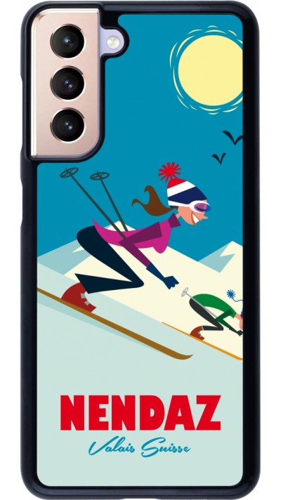 Samsung Galaxy S21 5G Case Hülle - Nendaz Ski Downhill