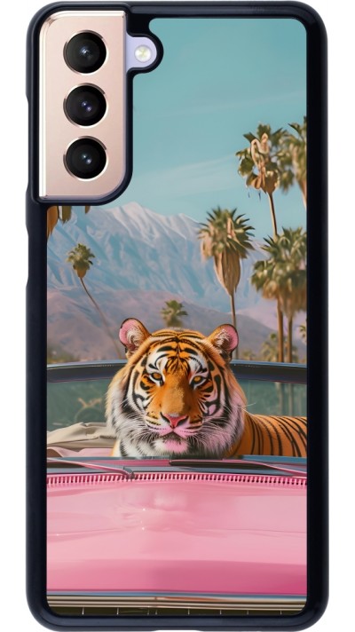 Samsung Galaxy S21 5G Case Hülle - Tiger Auto rosa