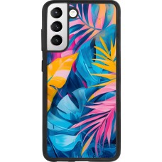 Samsung Galaxy S21 FE 5G Case Hülle - Silikon schwarz Palms Blue