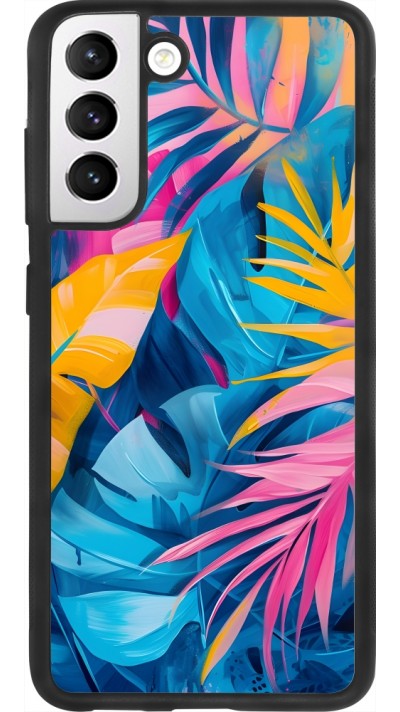 Samsung Galaxy S21 FE 5G Case Hülle - Silikon schwarz Palms Blue