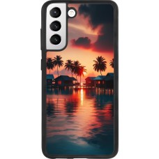 Samsung Galaxy S21 FE 5G Case Hülle - Silikon schwarz Paradies Malediven