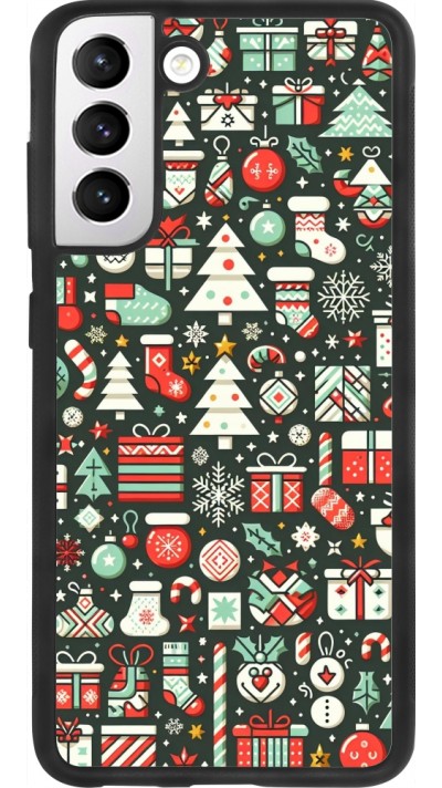 Samsung Galaxy S21 FE 5G Case Hülle - Silikon schwarz Weihnachten 2023 Flachmuster