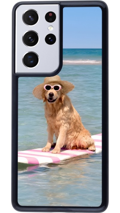 Samsung Galaxy S21 Ultra 5G Case Hülle - Summer Dog on Paddle