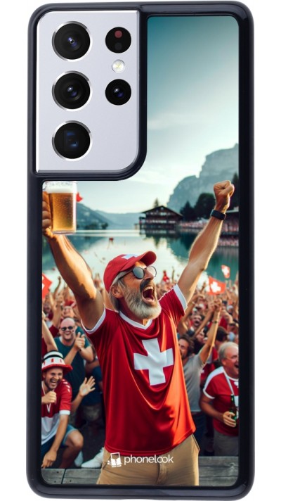 Samsung Galaxy S21 Ultra 5G Case Hülle - Schweizer Sieg Fanzone Euro 2024