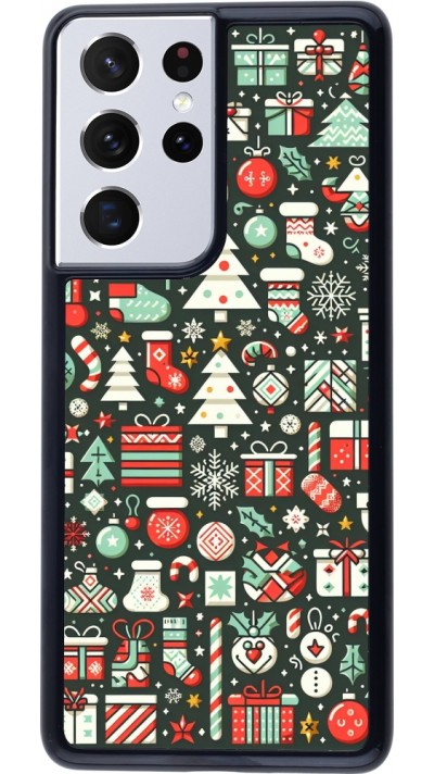 Samsung Galaxy S21 Ultra 5G Case Hülle - Weihnachten 2023 Flachmuster