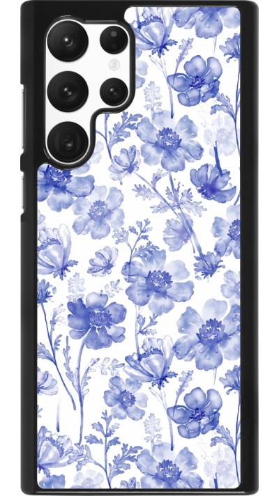 Samsung Galaxy S22 Ultra Case Hülle - Spring 23 watercolor blue flowers