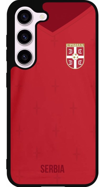 Samsung Galaxy S23 FE Case Hülle - Silikon schwarz Serbien 2022 personalisierbares Fussballtrikot