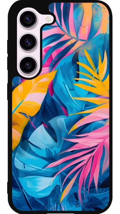 Samsung Galaxy S23 FE Case Hülle - Silikon schwarz Palms Blue