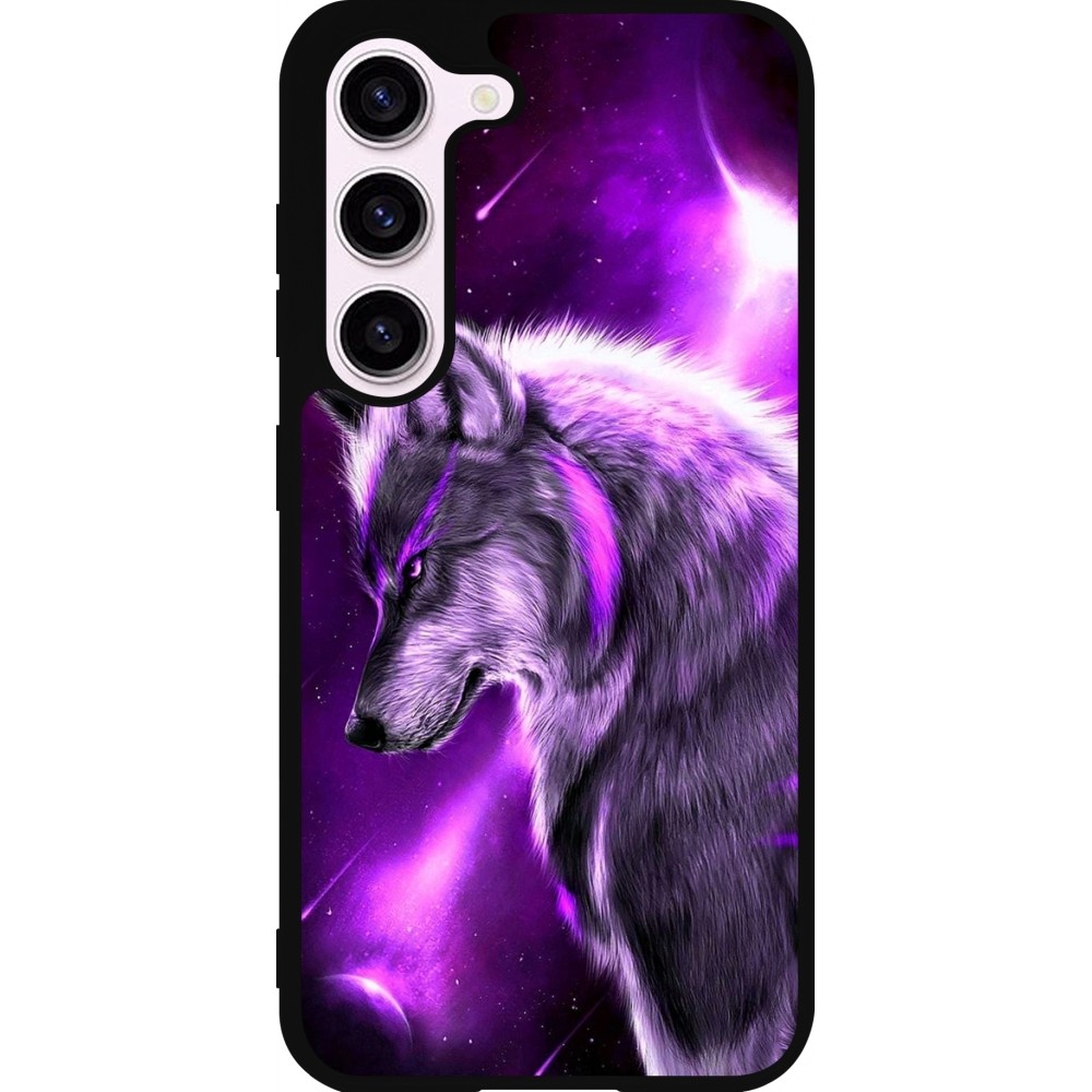 Samsung Galaxy S23 FE Case Hülle - Silikon schwarz Purple Sky Wolf