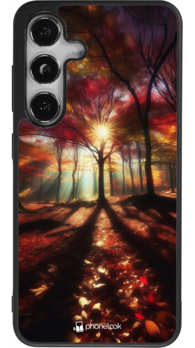 Samsung Galaxy S24 Case Hülle - Silikon schwarz Herbstlicher goldener Glanz