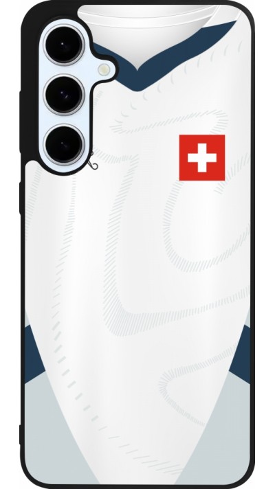 Samsung Galaxy S24 FE Case Hülle - Silikon schwarz Schweiz Away personalisierbares Fussballtrikot