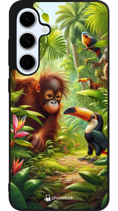 Samsung Galaxy S24 FE Case Hülle - Silikon schwarz Tropischer Dschungel Tayrona