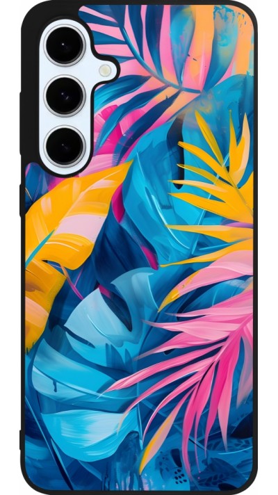 Samsung Galaxy S24 FE Case Hülle - Silikon schwarz Palms Blue