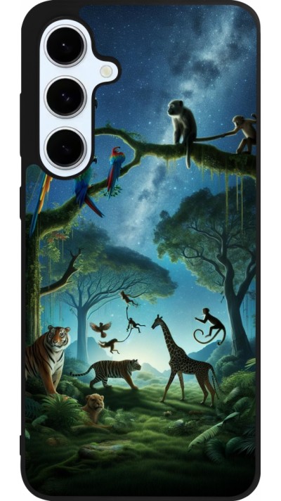 Samsung Galaxy S24 FE Case Hülle - Silikon schwarz Paradies der exotischen Tiere