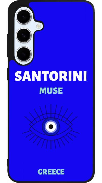 Samsung Galaxy S24 FE Case Hülle - Silikon schwarz Pop Summer Destination Santorini