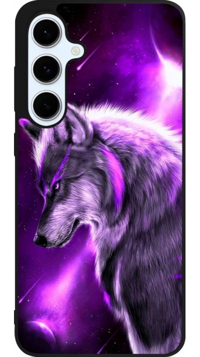 Samsung Galaxy S24 FE Case Hülle - Silikon schwarz Purple Sky Wolf