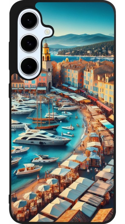 Samsung Galaxy S24 FE Case Hülle - Silikon schwarz Saint-Tropez Strand