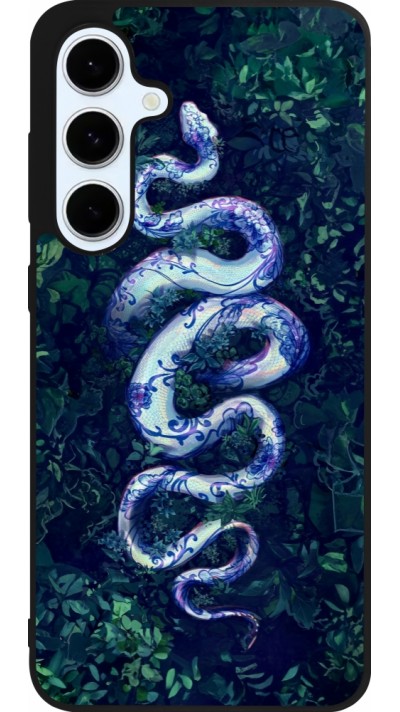 Samsung Galaxy S24 FE Case Hülle - Silikon schwarz Snake Blue Anaconda