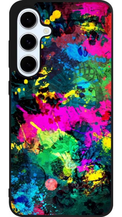 Samsung Galaxy S24 FE Case Hülle - Silikon schwarz Splash paint