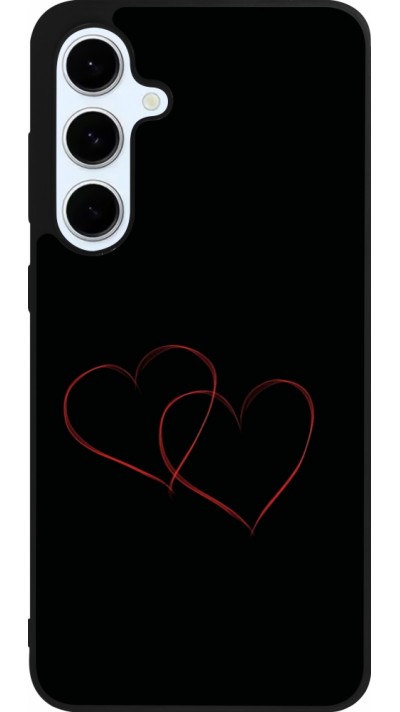 Samsung Galaxy S24 FE Case Hülle - Silikon schwarz Valentine 2023 attached heart