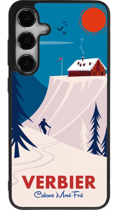 Samsung Galaxy S24+ Case Hülle - Silikon schwarz Verbier Cabane Mont-Fort