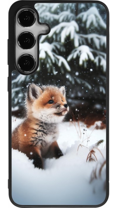 Samsung Galaxy S24+ Case Hülle - Silikon schwarz Weihnachten 2023 Fuechslein Tanne