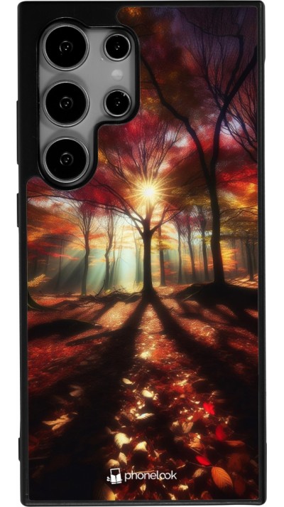 Samsung Galaxy S24 Ultra Case Hülle - Silikon schwarz Herbstlicher goldener Glanz