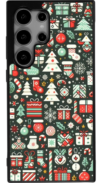 Samsung Galaxy S24 Ultra Case Hülle - Silikon schwarz Weihnachten 2023 Flachmuster