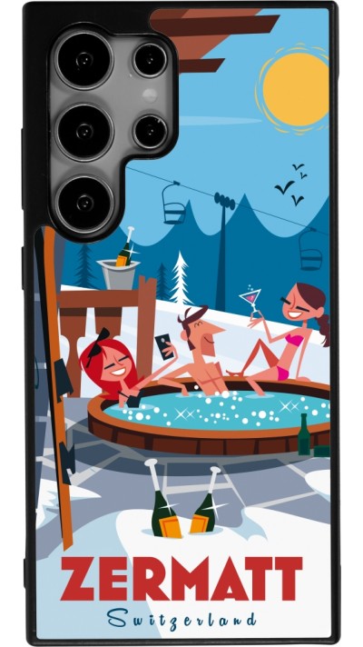 Samsung Galaxy S24 Ultra Case Hülle - Silikon schwarz Zermatt Mountain Jacuzzi