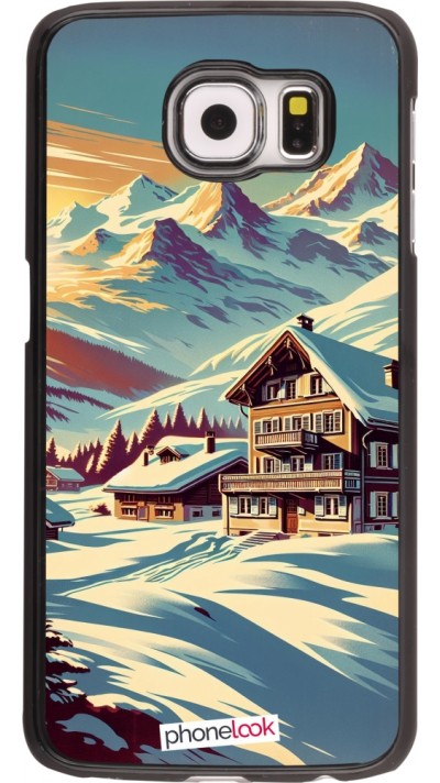 Samsung Galaxy S6 Case Hülle - Chalet Berg verschneit