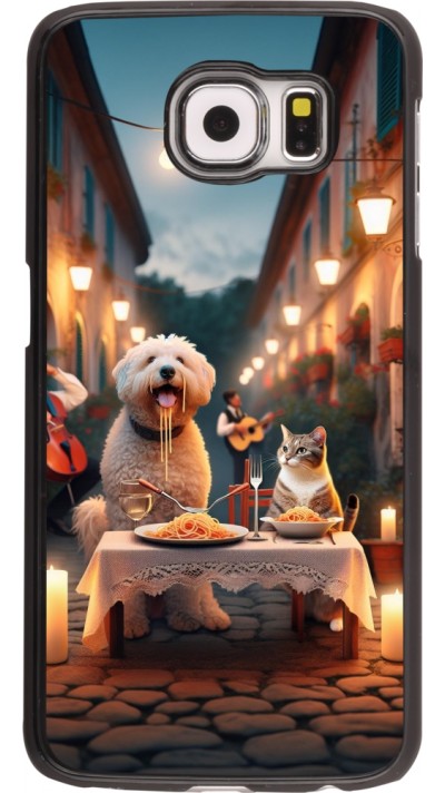 Samsung Galaxy S6 Case Hülle - Valentin 2024 Hund & Katze Kerzenlicht