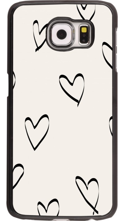 Samsung Galaxy S6 Case Hülle - Valentine 2023 minimalist hearts